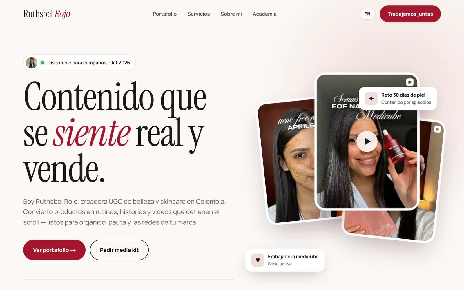 Captura de ruthsbelrojo.com